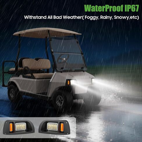 10L0L Golf Cart Headlights for Club Car DS (1993+) - Driver & Passenger Side Replacement, 12V Bright Headlights Direct Fit Gas/Electric Models, OEM# 101988002 101988001 in Saudi Arabia