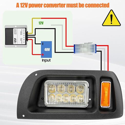 10L0L Golf Cart Headlights for Club Car DS (1993+) - Driver & Passenger Side Replacement, 12V Bright Headlights Direct Fit Gas/Electric Models, OEM# 101988002 101988001 in Saudi Arabia