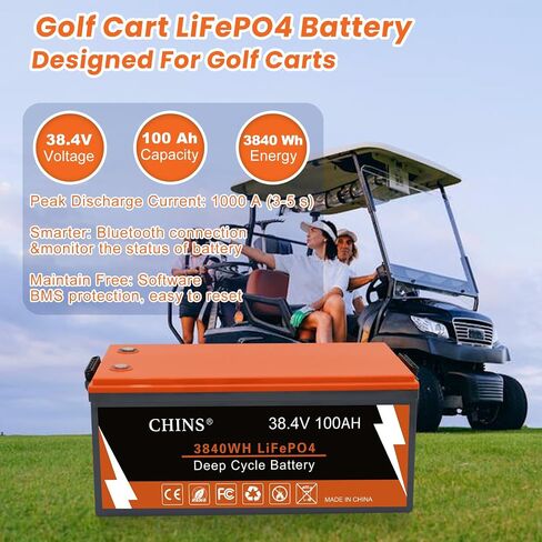 تتضمن بطارية Bluetooth LifePo4 Cart BLUETOOTH BLUUTOOTH ، مع 200A BMS ، شاحن ليثيوم ومراقب 36 فولت 25A ، 1000A ذروة تيار مثالي لعربة الجولف ، محرك التصيد وما إلى ذلك in Kuwait