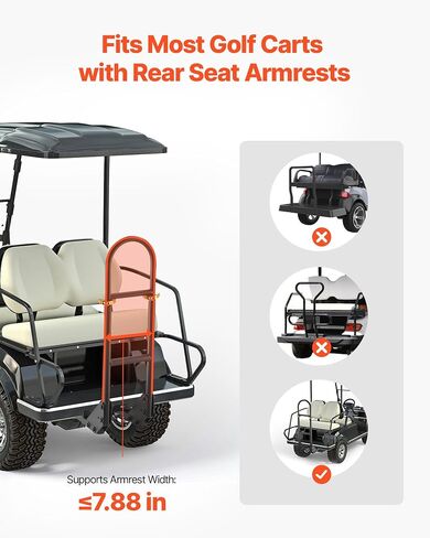 حامل حقيبة عربة Vevor Golf Cart ، متوافق مع Yamaha ، Ezgo ، Bar Club Car Bear Seat Grab ، معظم عربات الجولف ، حامل حقائب الفولاذ الكربوني الموفرة للمساحة ، تركيب بدون حفر ، أسود in Saudi Arabia