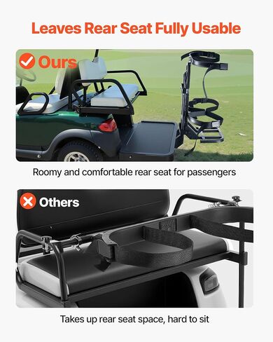 حامل حقيبة عربة Vevor Golf Cart ، متوافق مع Yamaha ، Ezgo ، Bar Club Car Bear Seat Grab ، معظم عربات الجولف ، حامل حقائب الفولاذ الكربوني الموفرة للمساحة ، تركيب بدون حفر ، أسود in Saudi Arabia