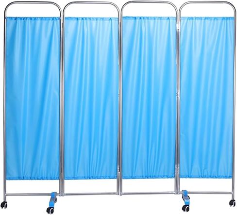 3 4 5 6 Panels Mobile Medical Privacy Screen, Medical Exam Room Privacy Divider with Detachable Nylon Silk Fabric,Folding Screen 10ft Extra Wide Partition Room Divider (Color : Blue, Size : in Saudi Arabia