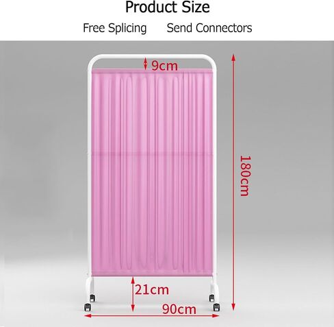 Mobile Medical Privacy Screen,1/2/3/4/5 Panels Folding Rolling Privacy Screen,6ft High Standing Door Partition with Wheels for Clinic/Beauty Salon/Office(Blue,5-Panel) (White 1panel) in Saudi Arabia