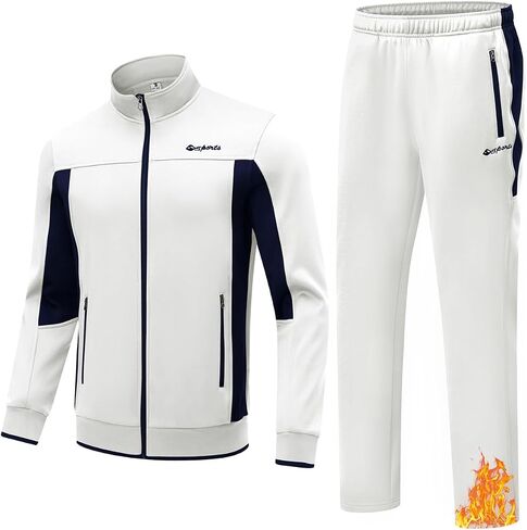 TBMPOY Men's Fleece Lined Tracksuits Sweatsuits 2 Piece Sets Winter Jogging Track Sweat Suits Thermal Casual Outfits in Saudi Arabia