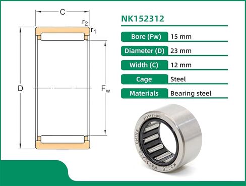 1PCS NK152312 15X23X12 NK1512 NK15/12 BERINGS BERINGS مع حلقات علبة مرافق TT250 in Kuwait