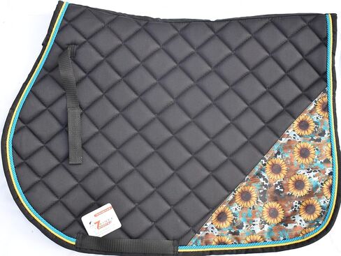 Cow Mix عباد الشمس طباعة وسادة سرج طباعة مع محرك أذن مطابق-معدات ركوب الخيل المطبوعة-غير قابلة للانزلاق والتنفس-العرض الغربي/الإنجليزي in Kuwait