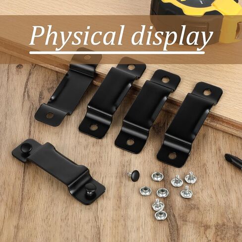 6PCS Metal Tape Measure Holder Measuring Tape Belt Holder Belt Clips with Rivets, Black in Kuwait