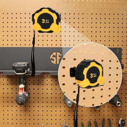 6PCS Metal Tape Measure Holder Measuring Tape Belt Holder Belt Clips with Rivets, Black in Kuwait