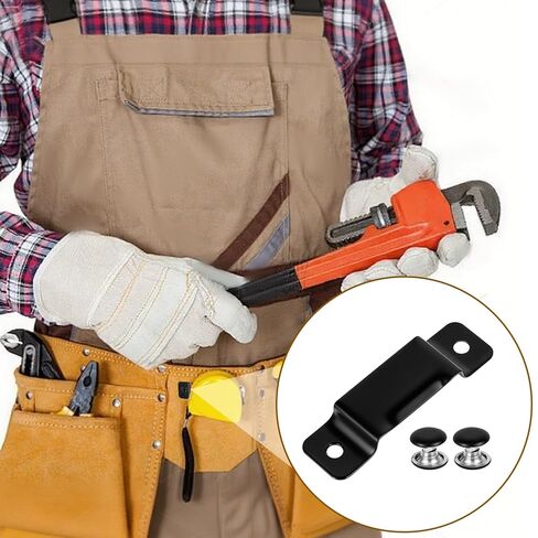 6PCS Metal Tape Measure Holder Measuring Tape Belt Holder Belt Clips with Rivets, Black in Kuwait