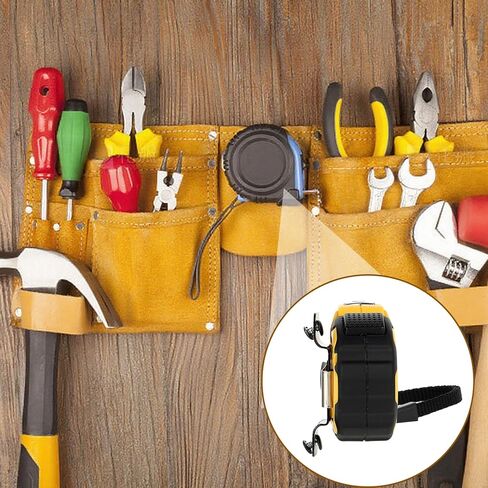 6PCS Metal Tape Measure Holder Measuring Tape Belt Holder Belt Clips with Rivets, Black in Kuwait