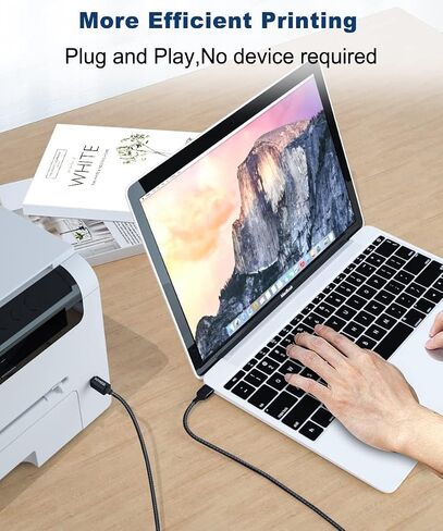AkoaDa Printer Cable 15ft USB 2.0 Type A Male to B Male Printer Scanner Cord High Speed Compatible with HP, Canon, Dell, Epson, Lexmark, Xerox, Samung and More in Kuwait