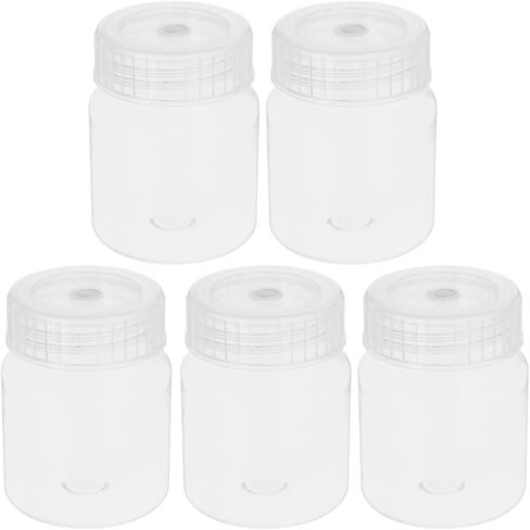 Vosarea 5pcs Wide Mouth Lab زجاجات للتخزين الكيميائي وثقافة الأنسجة حاويات بلاستيكية محكمة الإغلاق للتطبيقات الصلبة السائلة in Kuwait