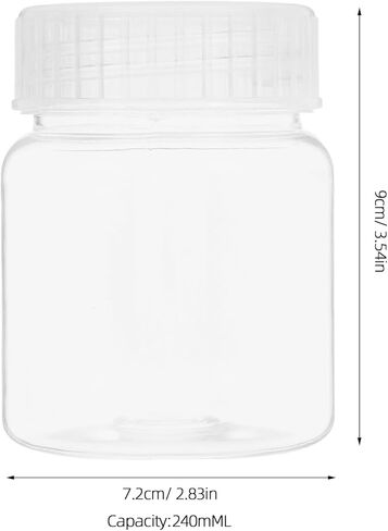 Vosarea 5pcs Wide Mouth Lab زجاجات للتخزين الكيميائي وثقافة الأنسجة حاويات بلاستيكية محكمة الإغلاق للتطبيقات الصلبة السائلة in Kuwait