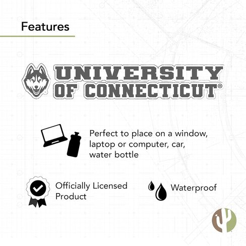 Desert Cactus University of Connecticut Sticker Huskies uconn name logo vinyl scal laptop mater bottle carbook (8 inst sticker) in Kuwait