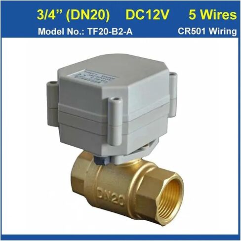 DC12V 5 Wires Brass 3/4 "صمام الكرة الآلي DN20 إغلاق كهربائي على تطبيق مكافحة المياه (CR01) in Saudi Arabia