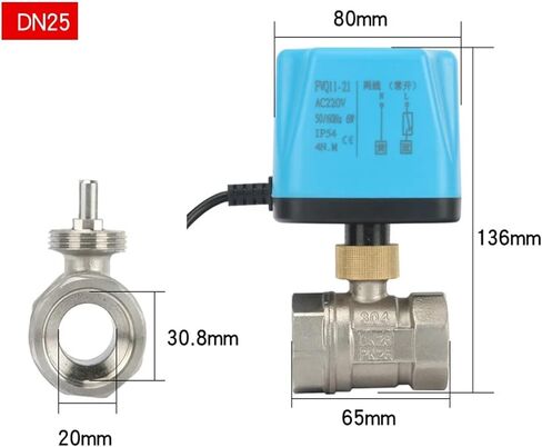 1 "304 صمام كرة مغلق مكونة من عادة 220V 12V 24V 2-Ware صمام الكهرباء (Open-220VAC) in Saudi Arabia