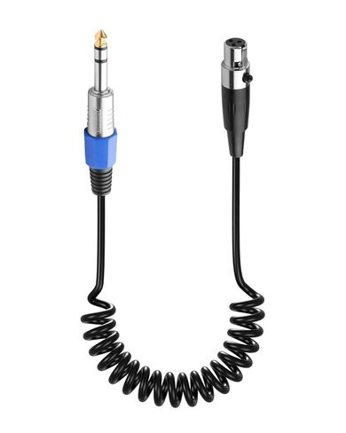 cerrxian mini xlr أنثى إلى 6.35 مم 1/4 "TRS الذكور كابل ملفوف ، متوازنة 1/4" استريو من الذكور إلى mini xlr 3 -pin أنثى محول صوت الاستريو - 50 سم/1.64 قدم in Saudi Arabia