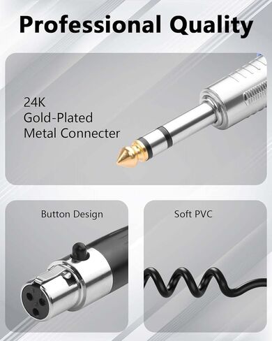 cerrxian mini xlr أنثى إلى 6.35 مم 1/4 "TRS الذكور كابل ملفوف ، متوازنة 1/4" استريو من الذكور إلى mini xlr 3 -pin أنثى محول صوت الاستريو - 50 سم/1.64 قدم in Saudi Arabia