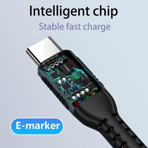USB-C إلى USB-C PD 100W شحن كابل. 6 قدم. 2 عبوة in Kuwait