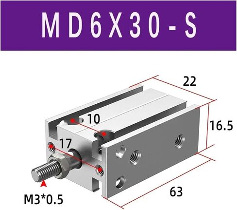 متعدد الموضع ثابت MD6/10/16 * 5x10SX15SX25X30SX40X50SX60-S أسطوانة هواء من سبيكة AIR (MD6X15S) in Kuwait