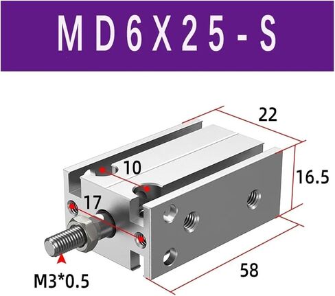 متعدد الموضع ثابت MD6/10/16 * 5x10SX15SX25X30SX40X50SX60-S أسطوانة هواء من سبيكة AIR (MD6X15S) in Kuwait