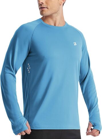 Roadbox Men's UPF 50+ Swim Rash Guard, Long Sleeve UV Sun Protection SPF Water Shirts Quick Dry for Outdoor Fishing Hiking in Saudi Arabia