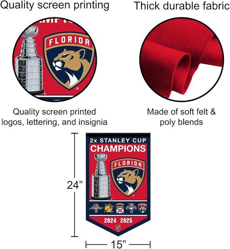 WinCraft Florida Panthers 2 Time Stanley Cup Champions Banner Pennant in Saudi Arabia