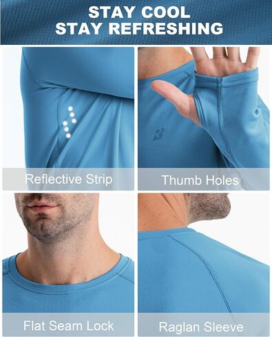 Roadbox Men's UPF 50+ Swim Rash Guard, Long Sleeve UV Sun Protection SPF Water Shirts Quick Dry for Outdoor Fishing Hiking in Saudi Arabia