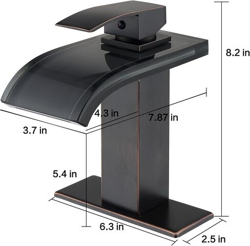 Bathroom Faucet LED 3 Color Changing Waterfall Spout, Bathroom Vessel Faucet Single Handle One Hole Vanity Commercial Modern, Mixer Tap Brushed Nickel Short Body Brass with Supply Hose in Saudi Arabia