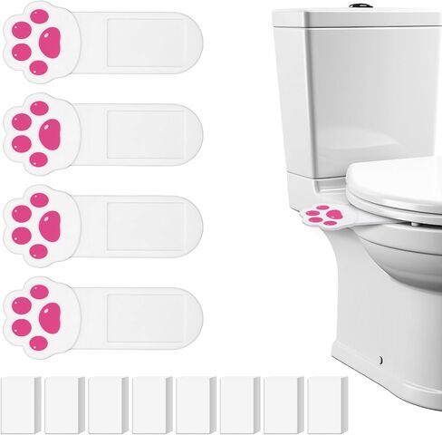 4Pcs Toilet Seat Lifter, Self Adhesive Toilet Lid Cover Lifter Toilet Seat Handle To Lift Bathroom Accessories for Home Office Hotel Travel(White) in Saudi Arabia