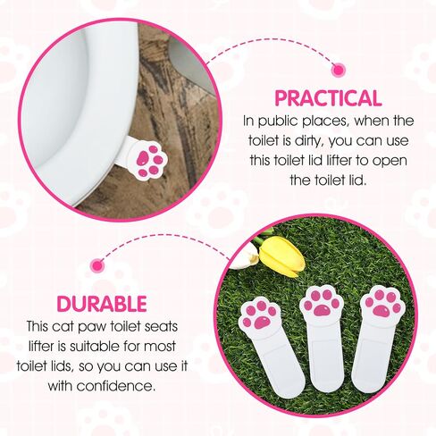 4Pcs Toilet Seat Lifter, Self Adhesive Toilet Lid Cover Lifter Toilet Seat Handle To Lift Bathroom Accessories for Home Office Hotel Travel(White) in Saudi Arabia