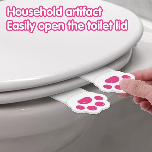 4Pcs Toilet Seat Lifter, Self Adhesive Toilet Lid Cover Lifter Toilet Seat Handle To Lift Bathroom Accessories for Home Office Hotel Travel(White) in Saudi Arabia