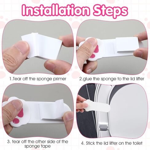 4Pcs Toilet Seat Lifter, Self Adhesive Toilet Lid Cover Lifter Toilet Seat Handle To Lift Bathroom Accessories for Home Office Hotel Travel(White) in Saudi Arabia