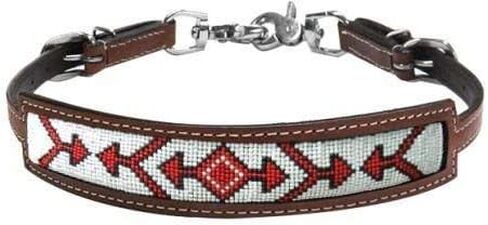 Showman Leather Wither Strap w/Red, Black & White Beaded Arrow Design in Saudi Arabia