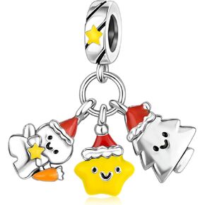 925 sterling Silver Charms Halloween Christmas Tree Santa Pendant Claus Milu Deer Pumpkin Skull BAT Beads Charms for Women Bracelet Higts Charm Jewelry for Friends Family in Kuwait