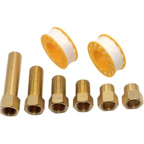 6pcs 1/2 "g female to 1/2" g male thread brass hex pipe forting ، 25mm/30mm/40mm/50mm/70mm/100mm ، in Kuwait