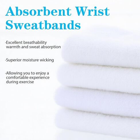 8Pcs Wrist Bands Tennis Wristbands, Wrists Sweatbands Sports Wristbands Absorbing Cotton Terry Cloths Arm Sweat Bands in Saudi Arabia