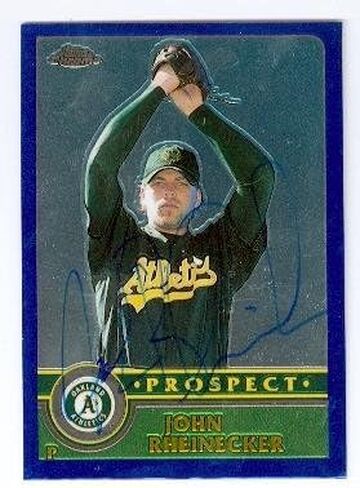 Autograph 121074 Oakland Athletics 2003 Topps Chrome No. T156 John Rheinecker بطاقة البيسبول in Saudi Arabia