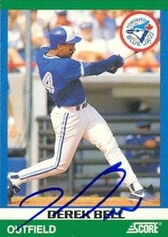 مستودع توقيعه 102914 Derek Bell Card Baseball Card Toronto Blue Jays 1991 Score Rising Star No. 32 in Saudi Arabia