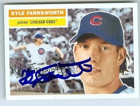 Autograph 158266 Chicago Cubs 2005 Topps Heritage No. 204 Kyle Farnsworth Autographed Baseball Card in Saudi Arabia