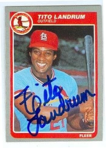 توقيعه 223078 St Louis Cardinals 1985 Fleer No. 232 Tito Landrum Card Baseball Card in Saudi Arabia