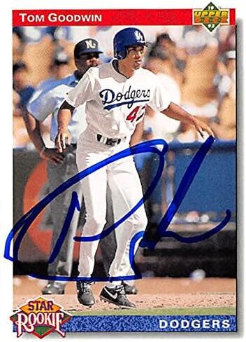 Autograph 126199 Los Angeles Dodgers 1992 Upper Deck Star Rookie No. 20 Tom Goodwin Autographed Baseball Card in Saudi Arabia