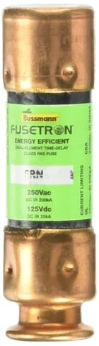 Bussmann FRN-R-1 1 Amp Fusetron Dual Element Time-Delay Current Limiting Fuse Class RK5, 250V UL Listed in Saudi Arabia