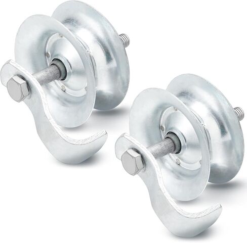 Pasimy 2 PCS 5 '' بوابة الانزلاق أسطوانة المجلفن أنابيب الصلب المسار مجموعة أجهزة بوابة بوابة بوابة 1 5/8 "مسار الأنابيب سياج in Saudi Arabia