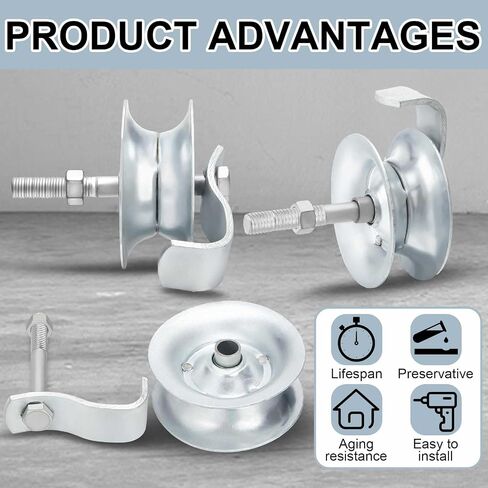 Pasimy 2 PCS 5 '' بوابة الانزلاق أسطوانة المجلفن أنابيب الصلب المسار مجموعة أجهزة بوابة بوابة بوابة 1 5/8 "مسار الأنابيب سياج in Saudi Arabia