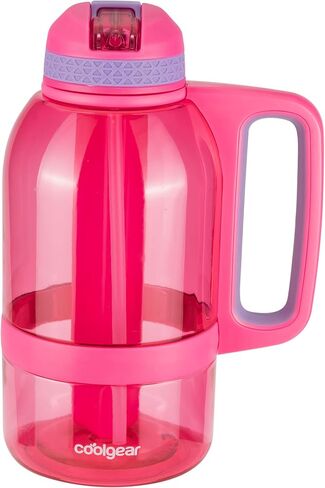 COOL GEAR 2-Pack 64 oz System Sports Water Bottle with Freezer Stick and Handle | Durable, Shatter Resistant Tritan™ Material - Purple/Pink in Saudi Arabia