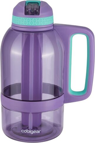 COOL GEAR 2-Pack 64 oz System Sports Water Bottle with Freezer Stick and Handle | Durable, Shatter Resistant Tritan™ Material - Purple/Pink in Saudi Arabia