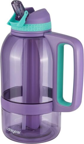 COOL GEAR 2-Pack 64 oz System Sports Water Bottle with Freezer Stick and Handle | Durable, Shatter Resistant Tritan™ Material - Purple/Pink in Saudi Arabia