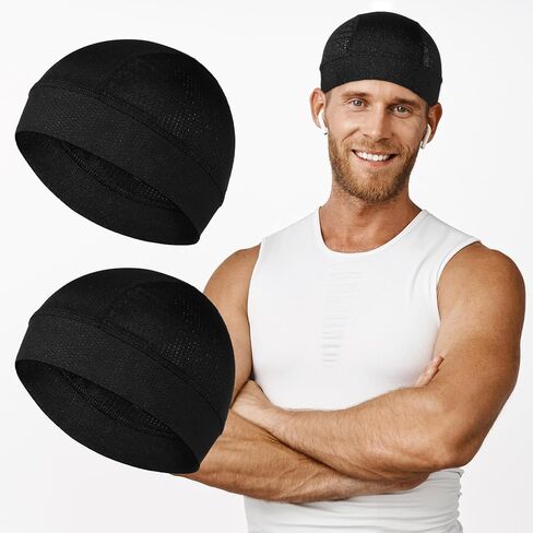 2pcs تبريد أغطية جمجمة خوذة بطانة قبعة شبكات خفيفة الوزن تحت خوذة دراجة نارية قبعة صلبة قبعة عرق تنفس بطانة التبريد شبك القبعة وعرق الفتل القبعات للرجال نساء in Kuwait