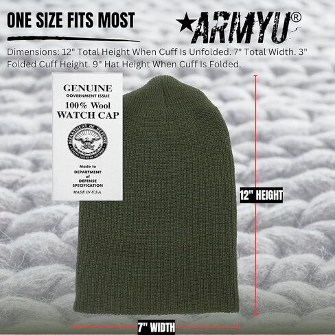 Armyu Military Gi Watch Cap دافئة شتاء USN الصوف قبعة القبعة القبعة المكبة الصلبة in Kuwait